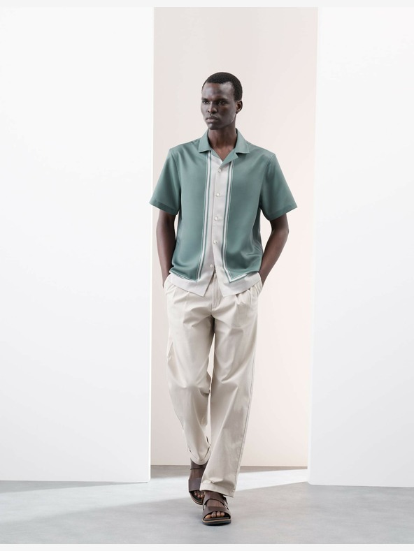 Marks & Spencer Csíkos ing kubai gallérral Marks & Spencer zöld