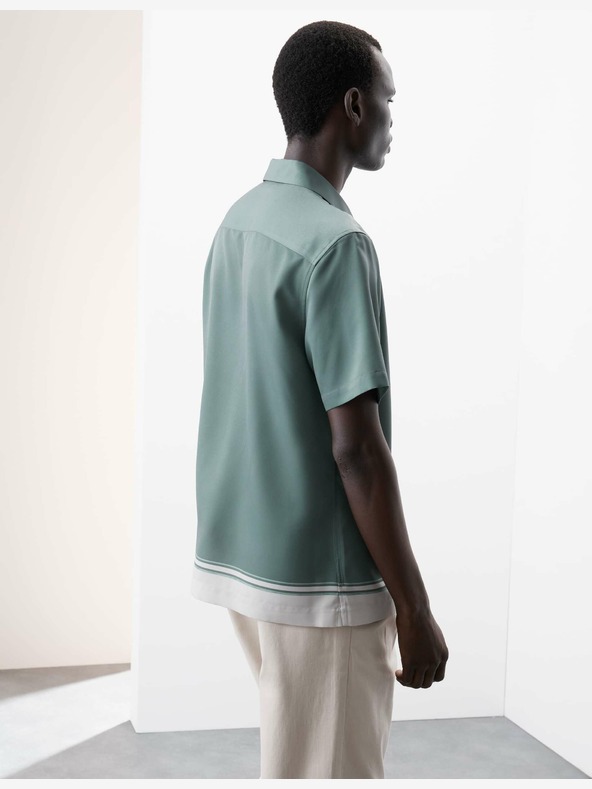 Marks & Spencer Csíkos ing kubai gallérral Marks & Spencer zöld