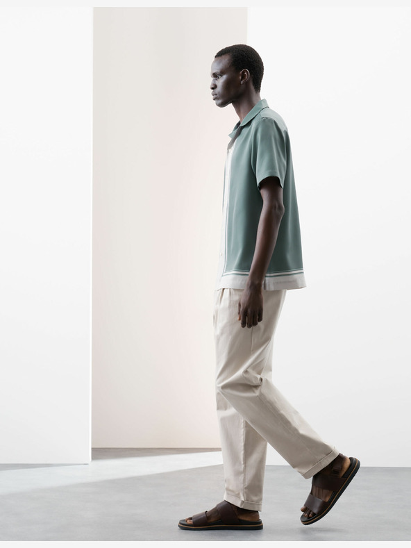 Marks & Spencer Csíkos ing kubai gallérral Marks & Spencer zöld