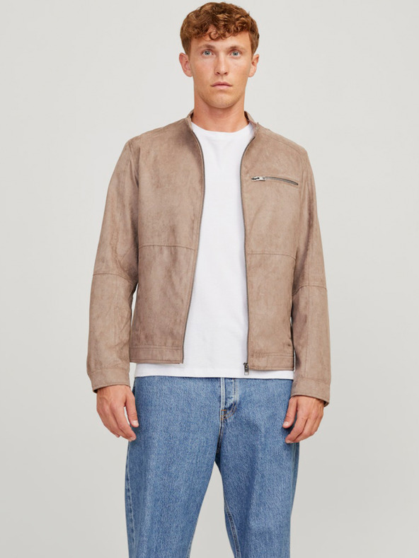 Jack & Jones Jack & Jones férfi bézs színű szarvasbőr dzseki