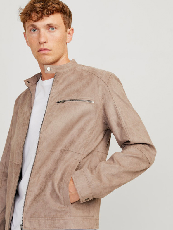 Jack & Jones Jack & Jones férfi bézs színű szarvasbőr dzseki