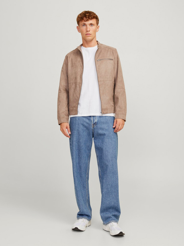 Jack & Jones Jack & Jones férfi bézs színű szarvasbőr dzseki