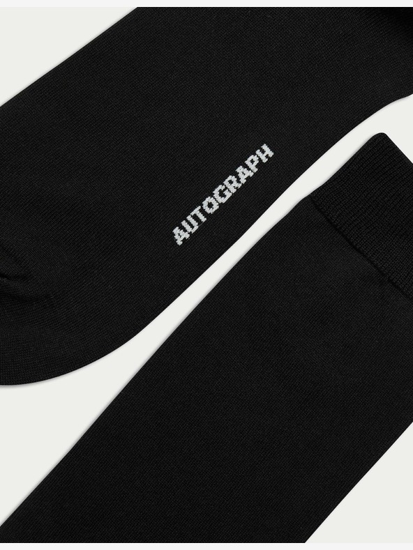 Marks & Spencer 3 pár zokni, magas egyiptomi pamut Marks & Spencer fekete