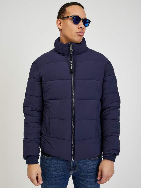 Guess Guess férfi sötétkék steppelt télikabát