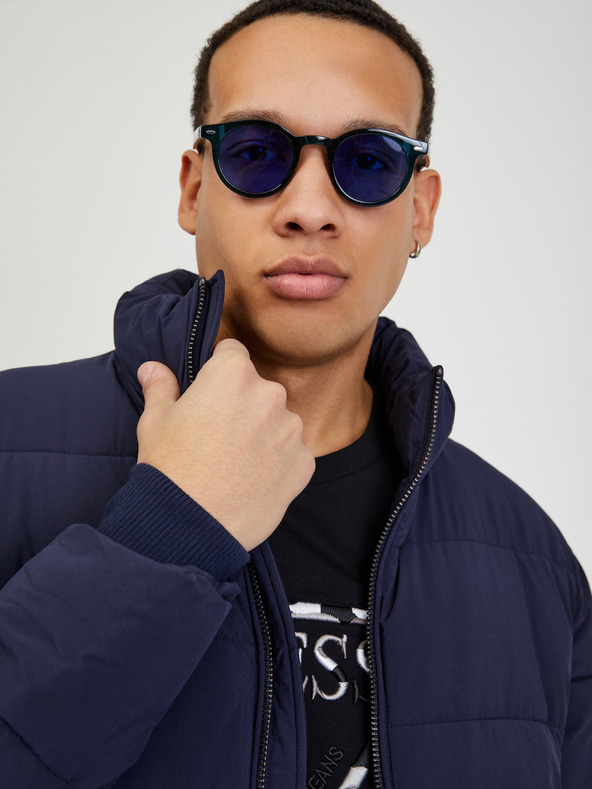 Guess Guess férfi sötétkék steppelt télikabát