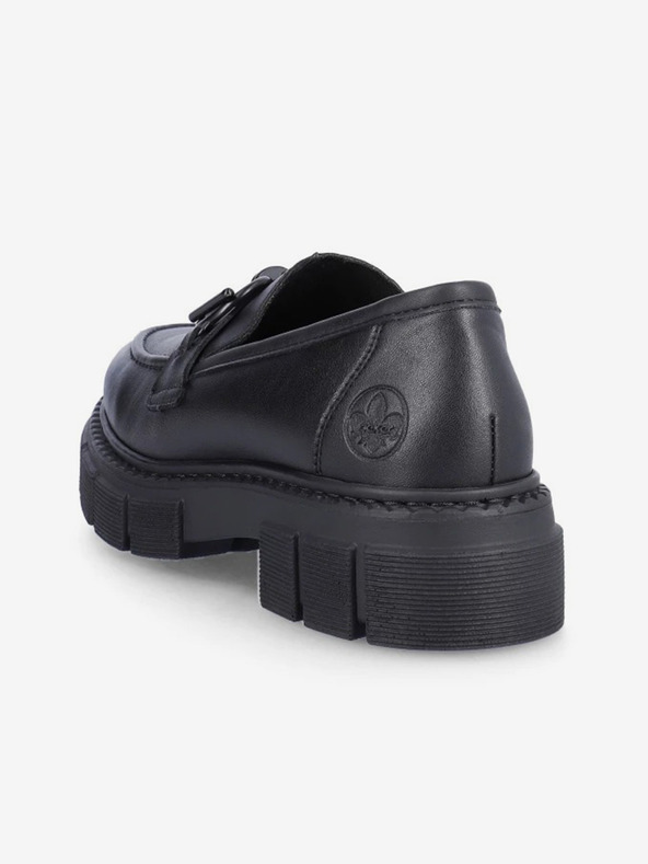 Rieker Fekete női bőr papucs Rieker