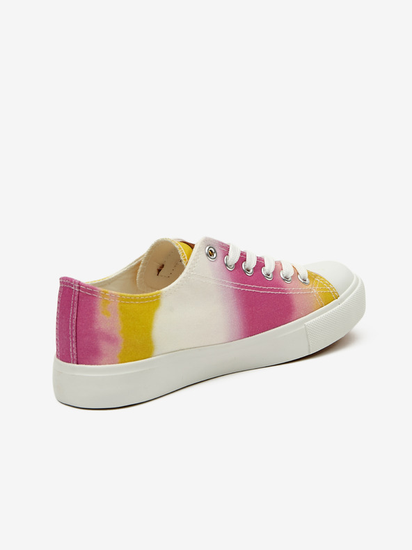 ALPINE PRO Sárga és rózsaszín női mintás tornacipő ALPINE PRO Valera