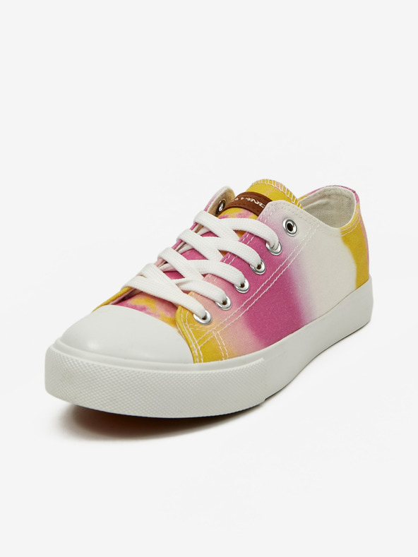 ALPINE PRO Sárga és rózsaszín női mintás tornacipő ALPINE PRO Valera