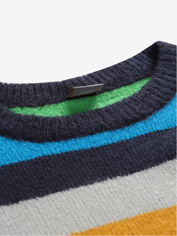 NAX Narancssárga és kék fiú csíkos pulóver NAX MOERO