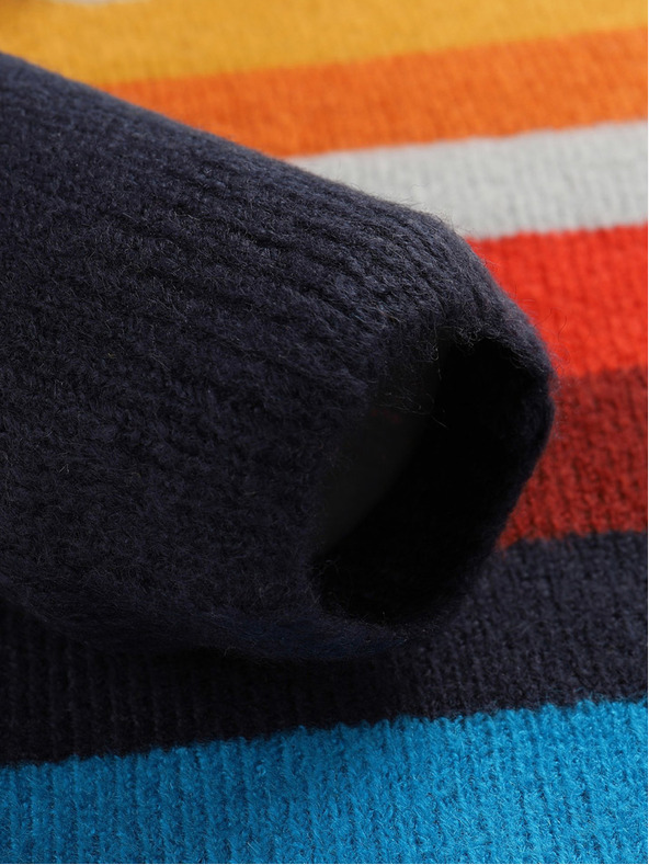 NAX Narancssárga és kék fiú csíkos pulóver NAX MOERO