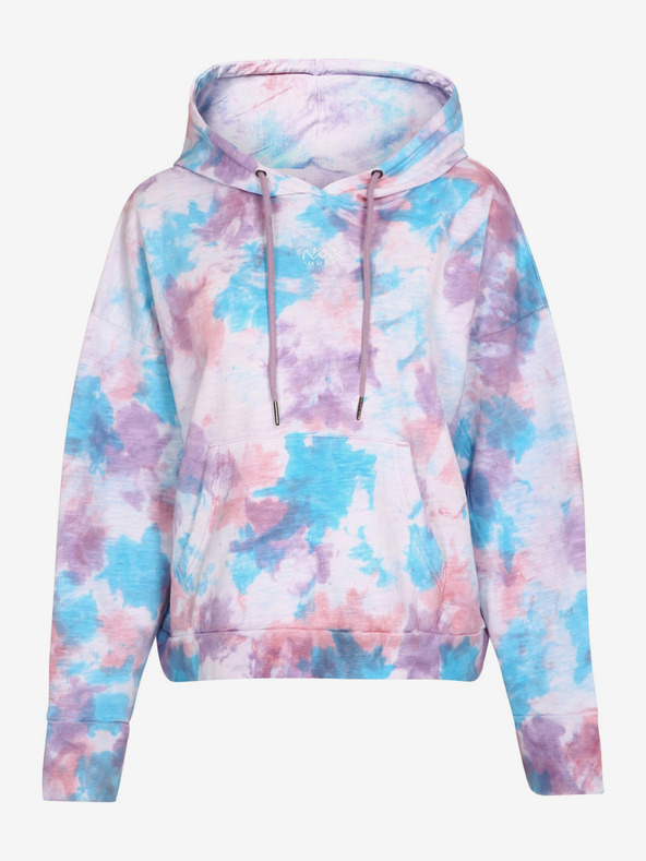 NAX Kék és lila női mintás kapucnis pulóver NAX Werfa