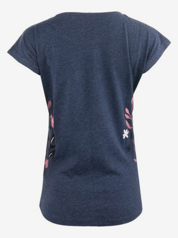 ALPINE PRO Rózsaszín és kék női virágos póló ALPINE PRO UDAWA