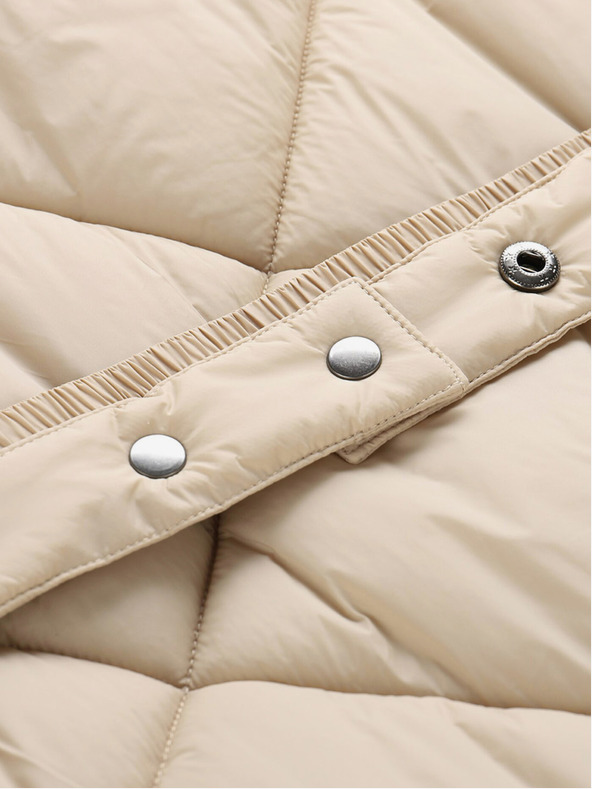 NAX Bézs színű női téli steppelt kabát NAX ZARGA