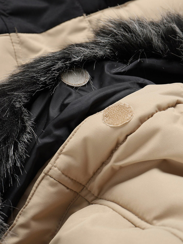 ALPINE PRO Fekete és bézs férfi téli kabát ALPINE PRO EGYP