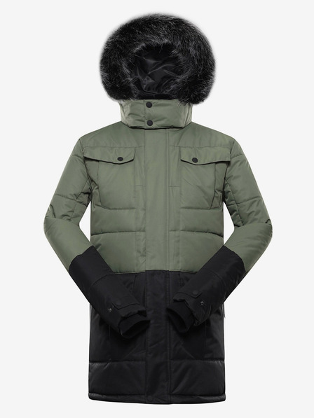 ALPINE PRO Fekete-zöld férfi télikabát ALPINE PRO EGYP