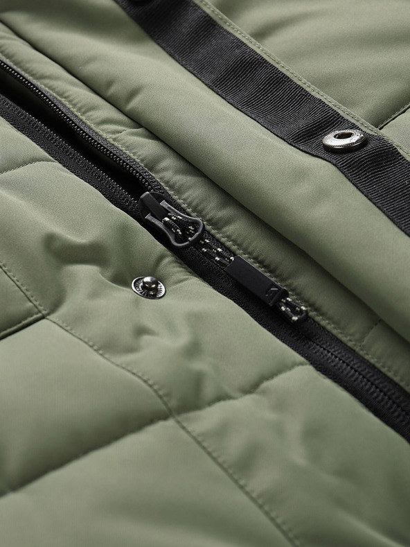 ALPINE PRO Fekete-zöld férfi télikabát ALPINE PRO EGYP