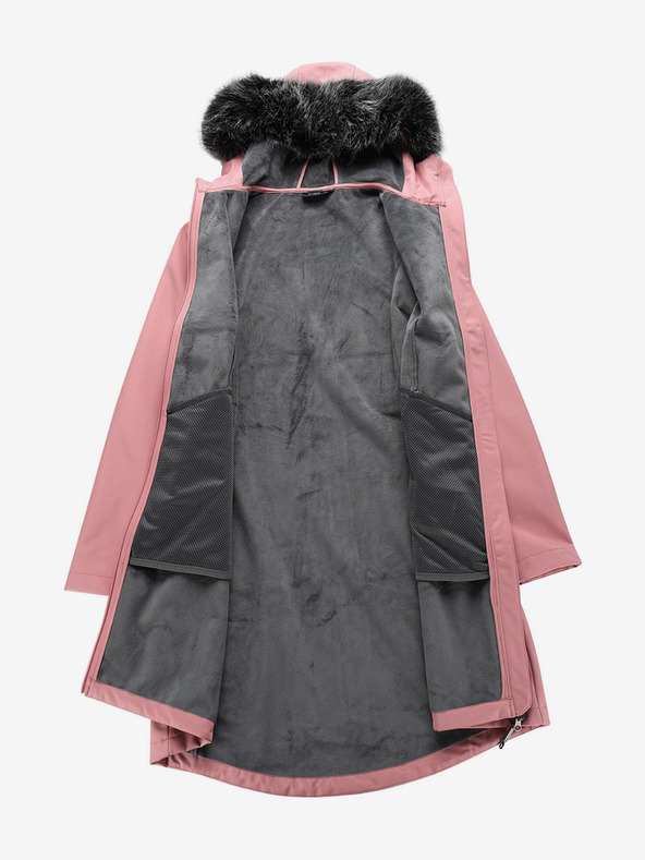 ALPINE PRO Rózsaszín női softshell kabát kapucnival ALPINE PRO IBORA