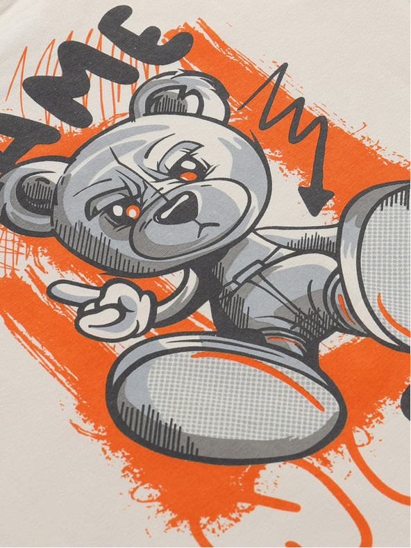 NAX Krémszínű gyerek póló nyomtatott hátlappal NAX ZALDO