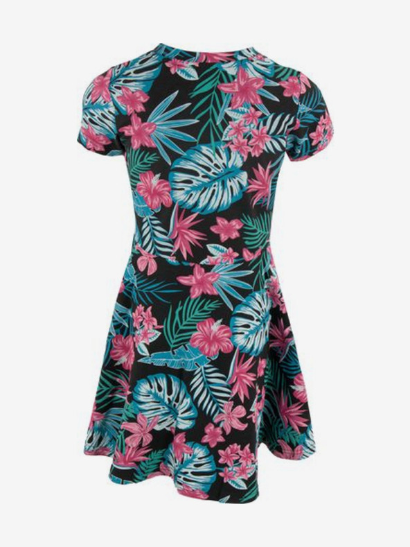 ALPINE PRO Rózsaszín és zöld virágos lányruha ALPINE PRO Drimo