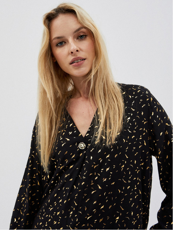 Moodo Fekete női nyomtatott blúz Moodo