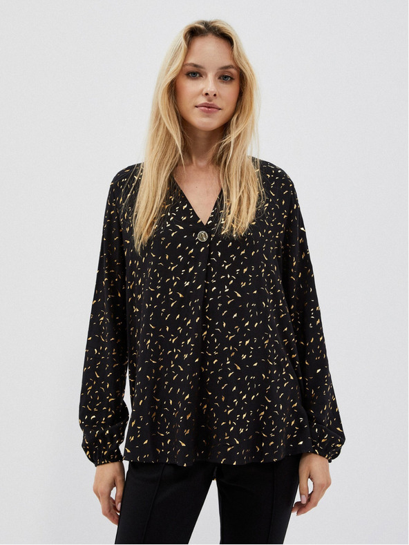 Moodo Fekete női nyomtatott blúz Moodo