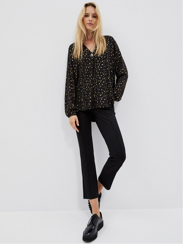 Moodo Fekete női nyomtatott blúz Moodo