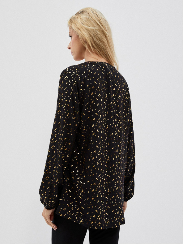 Moodo Fekete női nyomtatott blúz Moodo