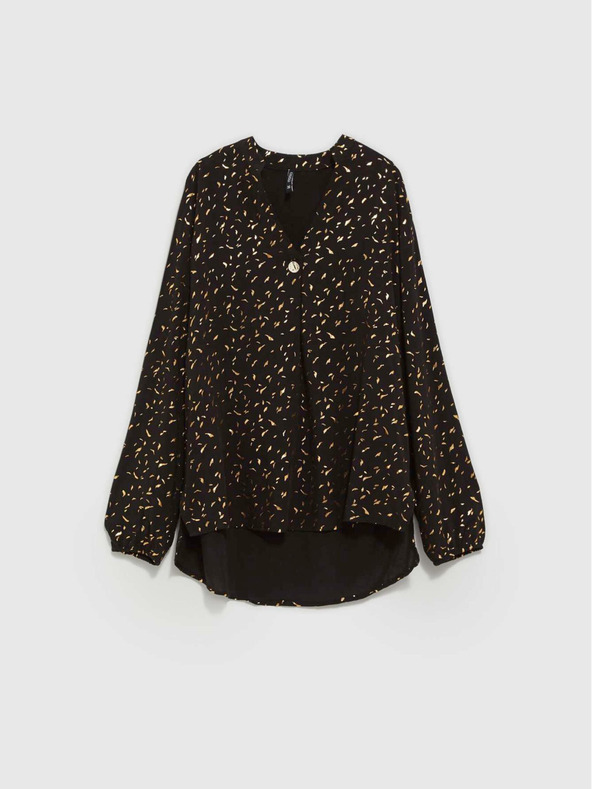 Moodo Fekete női nyomtatott blúz Moodo