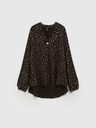Moodo Fekete női nyomtatott blúz Moodo