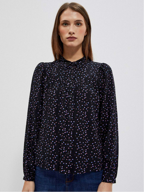 Moodo Fekete női mintás blúz Moodo