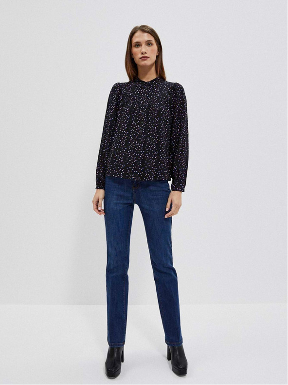 Moodo Fekete női mintás blúz Moodo