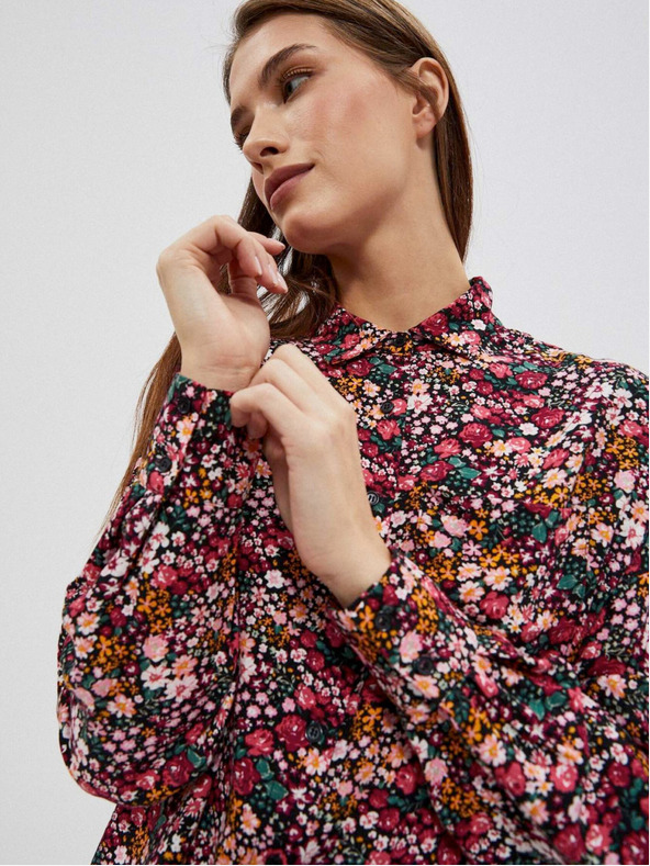 Moodo Rózsaszín és fekete női mintás ing Moodo