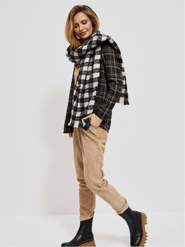 Moodo Moodo fehér-fekete kockás sál