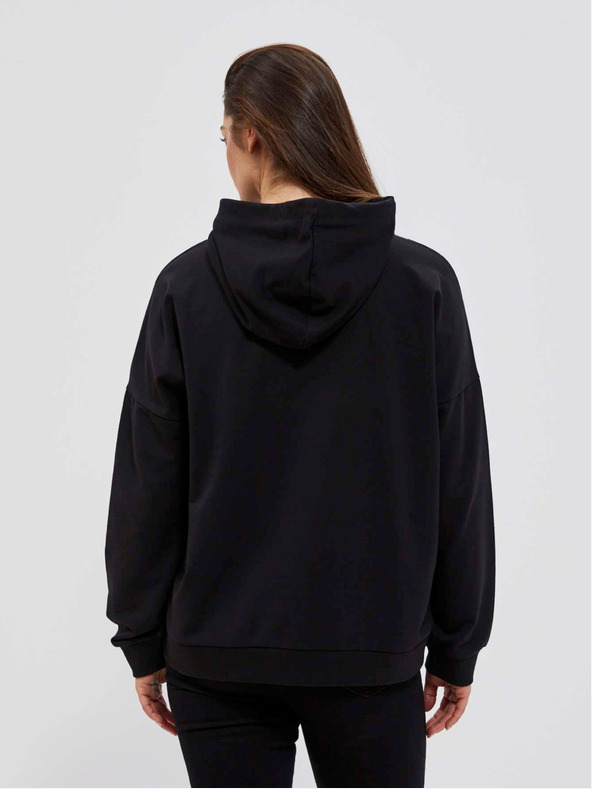Moodo Fekete női kapucnis pulóver Moodo