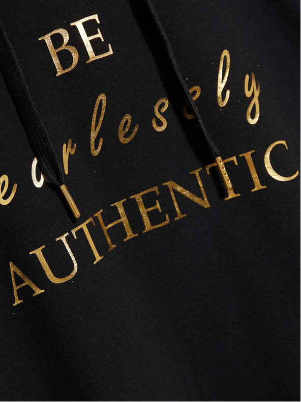 Moodo Fekete női kapucnis pulóver Moodo