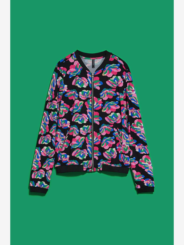 Moodo Fekete női nyomtatott bomber Moodo