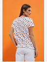 Moodo Fehér női mintás póló Moodo
