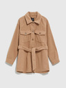 Moodo Bézs színű női ing kabát övvel Moodo