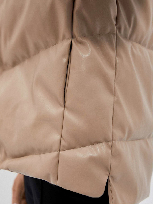 Moodo Bézs színű női steppelt kabát Moodo