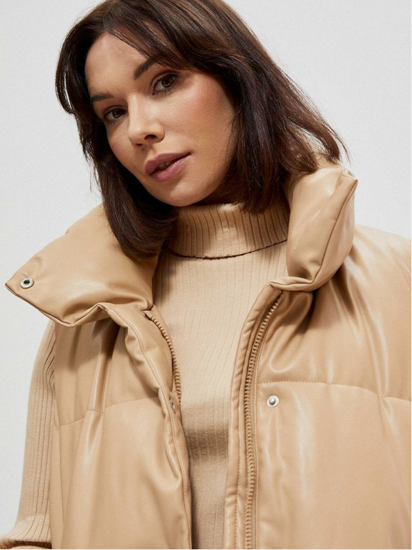 Moodo Moodo Bézs színű női steppelt mellény