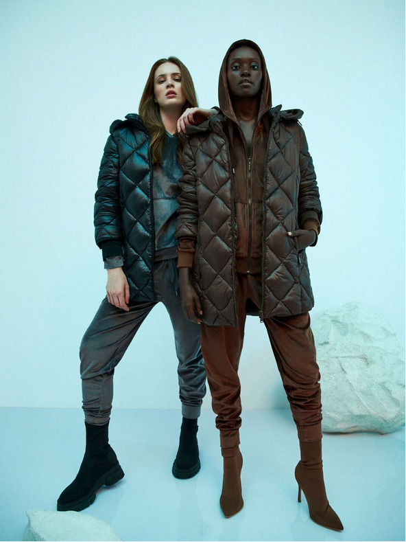 Moodo Barna női steppelt kabát Moodo