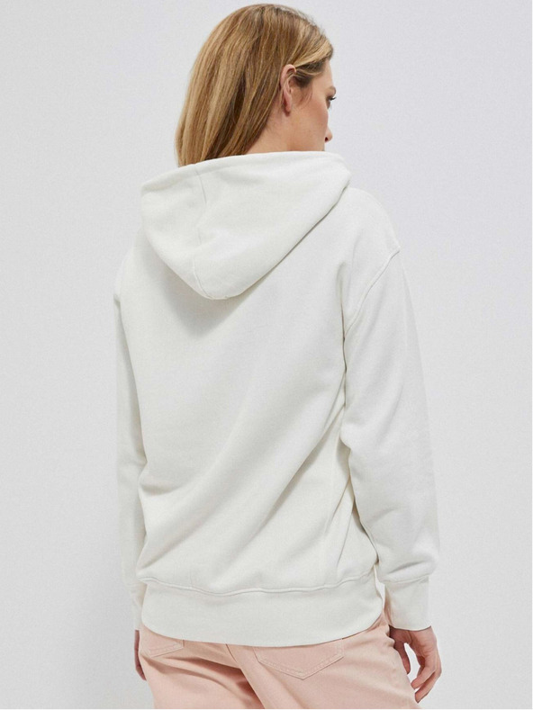 Moodo Fehér női kapucnis pulóver Moodo
