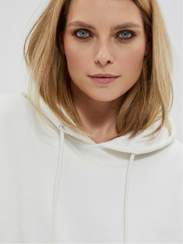 Moodo Fehér női kapucnis pulóver Moodo