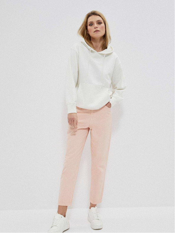 Moodo Fehér női kapucnis pulóver Moodo