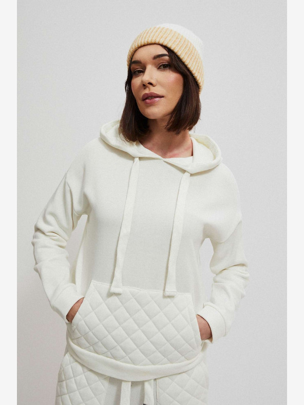 Moodo Fehér női kapucnis pulóver Moodo