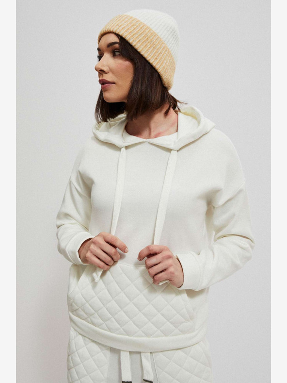 Moodo Fehér női kapucnis pulóver Moodo