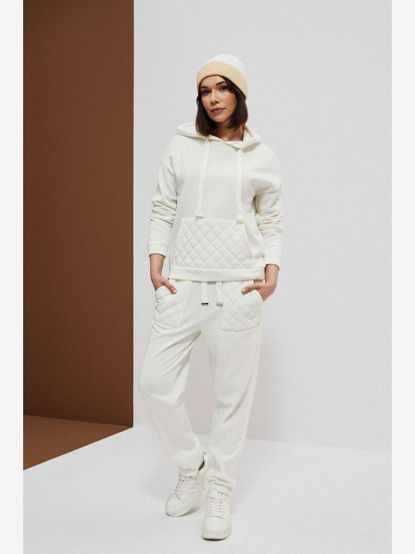 Moodo Fehér női kapucnis pulóver Moodo