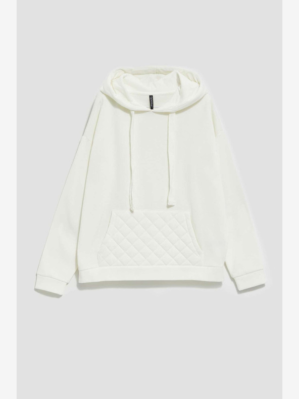 Moodo Fehér női kapucnis pulóver Moodo