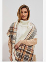Moodo Krém bézs női kockás sál Moodo