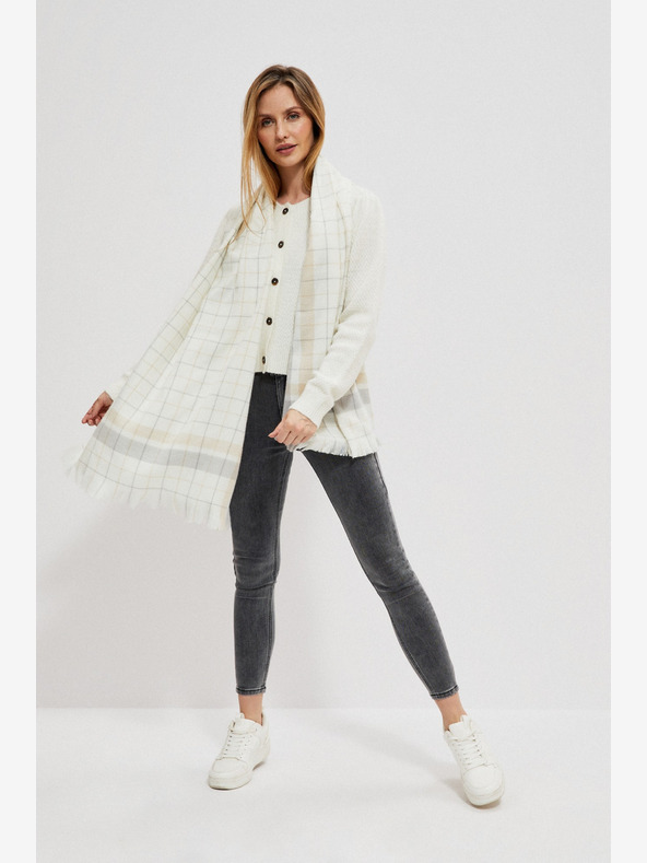 Moodo Moodo Bézs-fehér női kockás ing